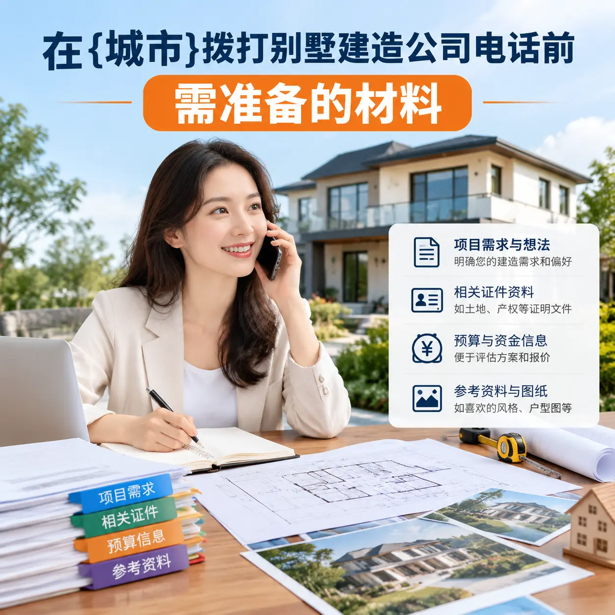 在七星关拨打别墅建造公司电话前需准备的材料